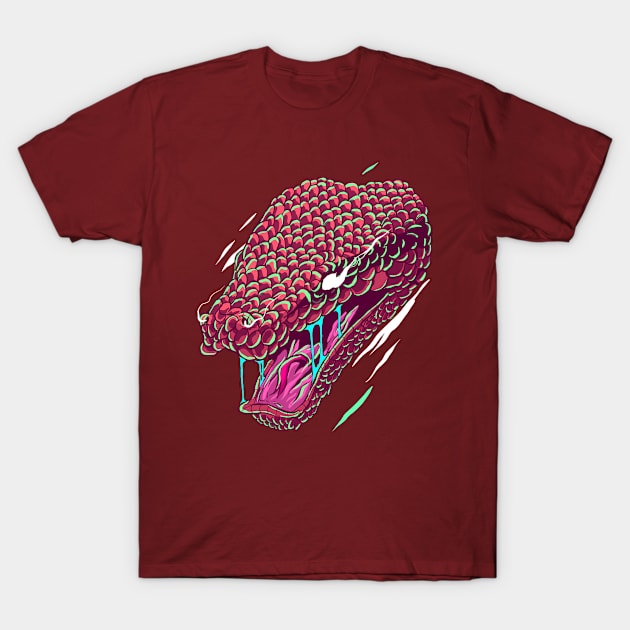 snake head illustration T-Shirt by Mako Design 